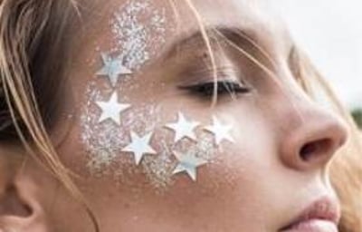 Face paint glitter white and stars