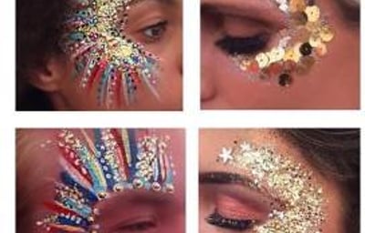 Face paint glitter multi flahes and gold