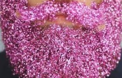 Glitter beard pink