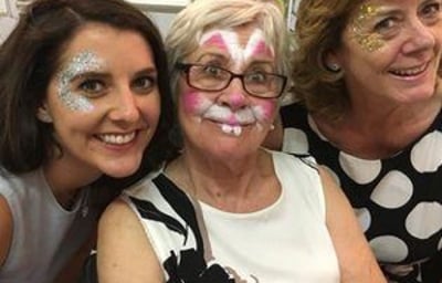 Face paint Danby wedding glitter and bunny