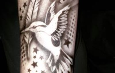 Hummingbird airbrush tattoo