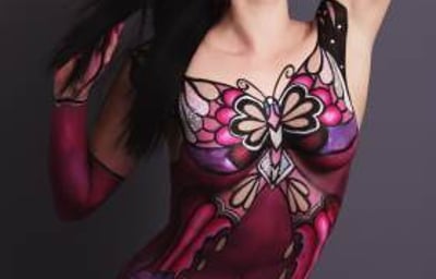Glitter Art Bodypainting  (Butterfly is Glitter) 