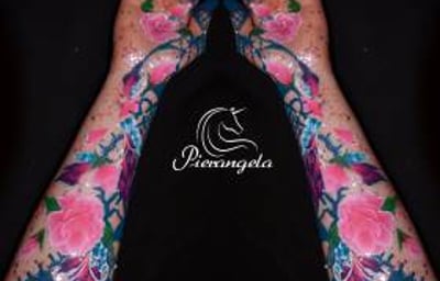 Sleeve Painting Roses, Glitter . Lace and Diamante