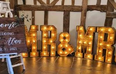 MR&MRS Rustic Light Up Letters