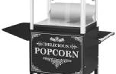 popcorn machine black and white