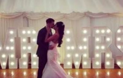 A truly stunning pic sent to us by the newly weds! Our giant Mr & Mrs at Ramside Hall, County Durham