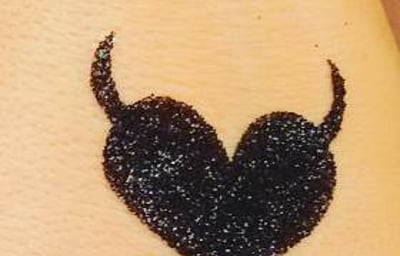 Devil heart glitter tattoo