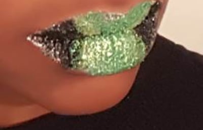 Jamaican Flag inspired glitter lips