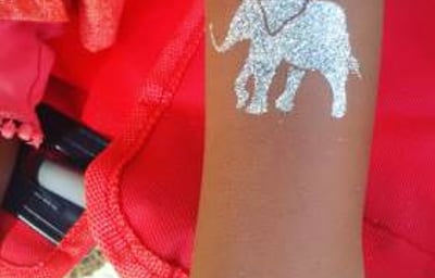 Elephant glitter tattoo
