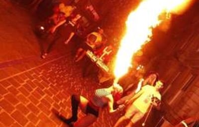 Fire breathing pirate