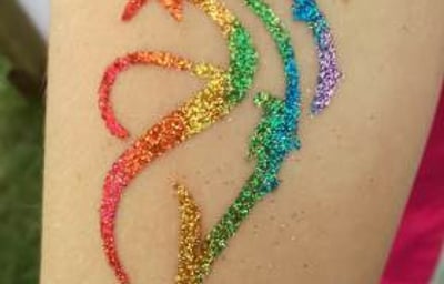 Glitter Tattoo Rainbow Starburst