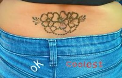 Lovely lower back design at a festival