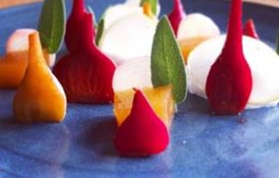 Allotment salad 2019. Beetroot, pear and quince jelly