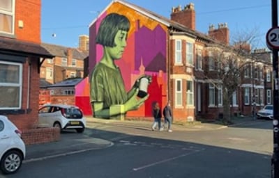 Cotton mill worker mural, Manchester