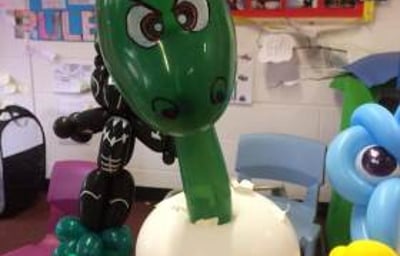 This angry dino was made for some children at a school fete