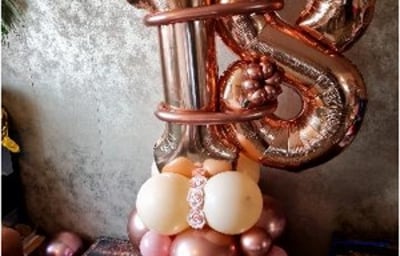 Birthday balloon stack