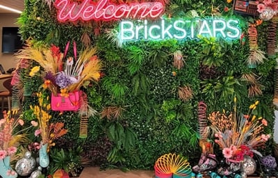 Branded seasonal foliage wall for Data Bricks