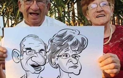 Caricature Old couple Wedding