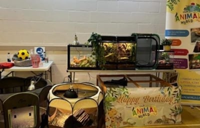 One of our party set ups in a hall