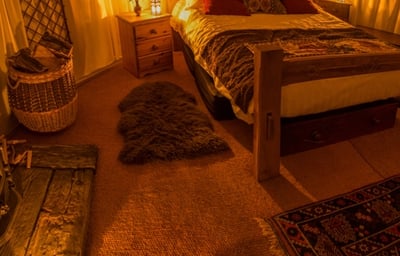 Yurt Night Time Wood Burning Stove