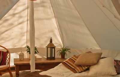  Plush Tents Glamping bell tent interior
