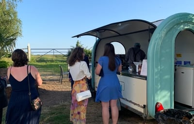 Delivering at a wedding.