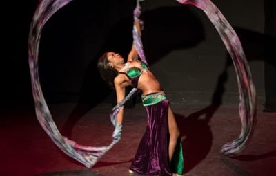 Dancing with ribbon veils