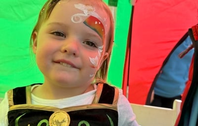 Rainbow with clouds and stars