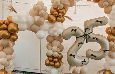 Beige & Gold 25th Birthday Display