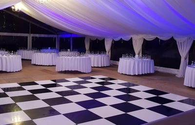 colour wash with black & white dance floor