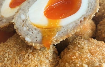 Salt and Slate Scotch Eggs.