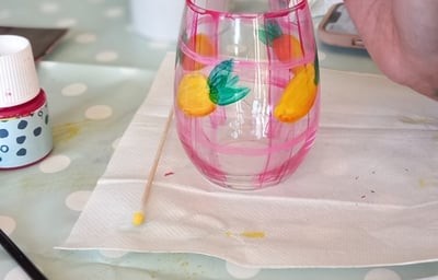 The Crafty Hen glass painting team group workshop