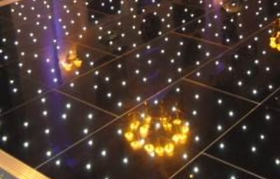 black starlit dance floor