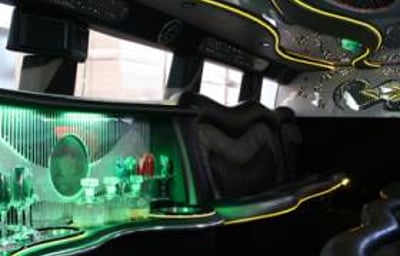 Inside White Hummer H2