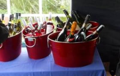 Prosecco & wine chilling before service