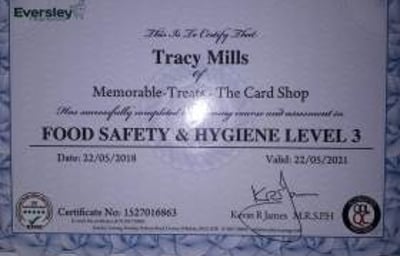 Food safety certificate