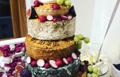 Cheese and pie tower