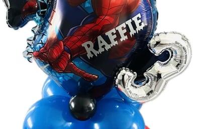 Themed balloons and party decor.