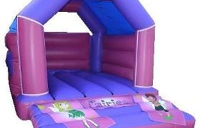 pink and purple bouncy castle