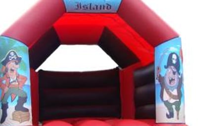 Pirate Bouncy Castle Hire - Red & Black 11ft x 15ft Bouncy Castle