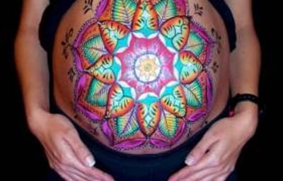 Pregnant Belly / Bump Art by Glitter-Arty Face Painting, Bedford