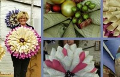 Christmas Wreaths from Vintage Books & Music