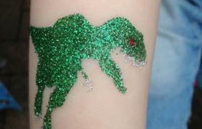 T-rex Glitter Tattoo