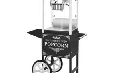popcorn machine black and white