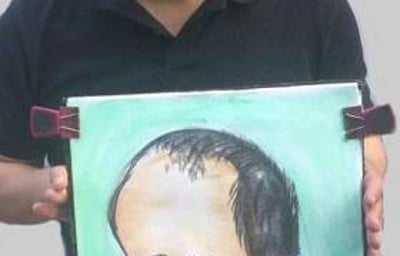 Colour caricature, big nose