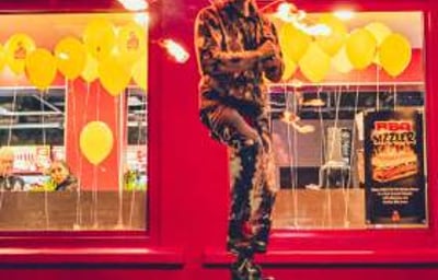 Fire-Umbrella-Unicyclist--at-Pepes-Piri-Piri-Paisley