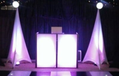 White Booth inc Mirror Balls