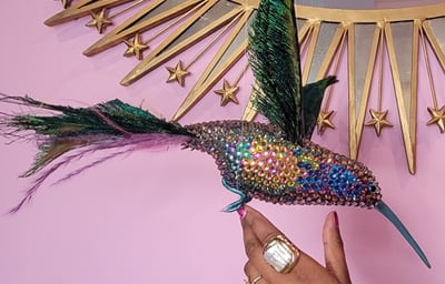 Bespoke crystal humming birds for Annabells Private Members Club