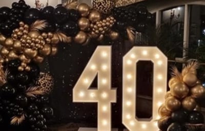 Balloon Display and Light Up Numbers