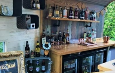 Vintage horse box bar inside